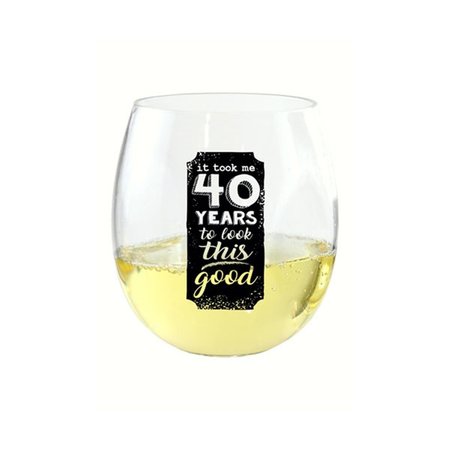 ZEES CREATIONS Zees Creations It Took Me Fourty Years EverDrinkware Wine Tumbler, 4PK ED1001-A4